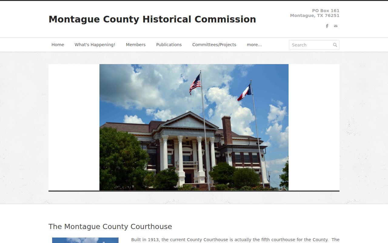 Montague County courthouse history describing fires, records loss, and the 1913 courthouse